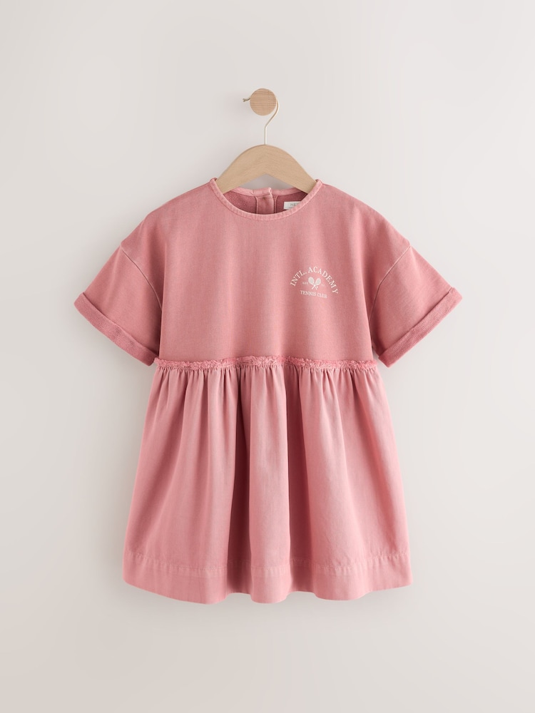 Pink Fabric Mix T-Shirt Dress (3-16yrs) - Image 6 of 9