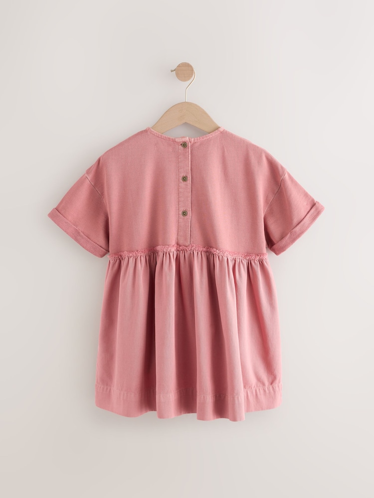 Pink Fabric Mix T-Shirt Dress (3-16yrs) - Image 7 of 9