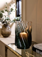 Green Ombré Glass Hurricane Candle Holder - Image 2 of 6