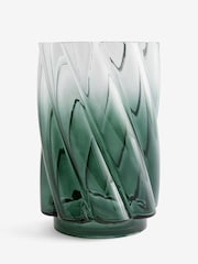 Green Ombré Glass Hurricane Candle Holder - Image 5 of 6