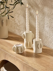 Natural Ceramic Scandi Disk Tea Light Holders - Image 1 of 10