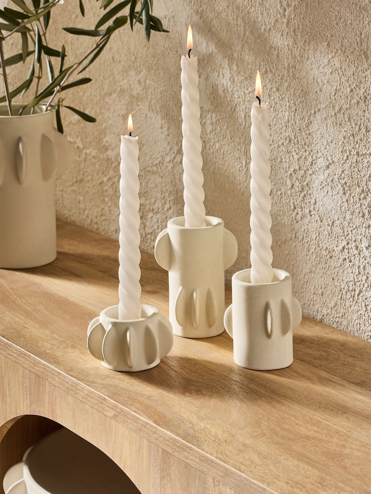 Ceramic Scandi Disk Tea Light Holders - Image 3 of 10