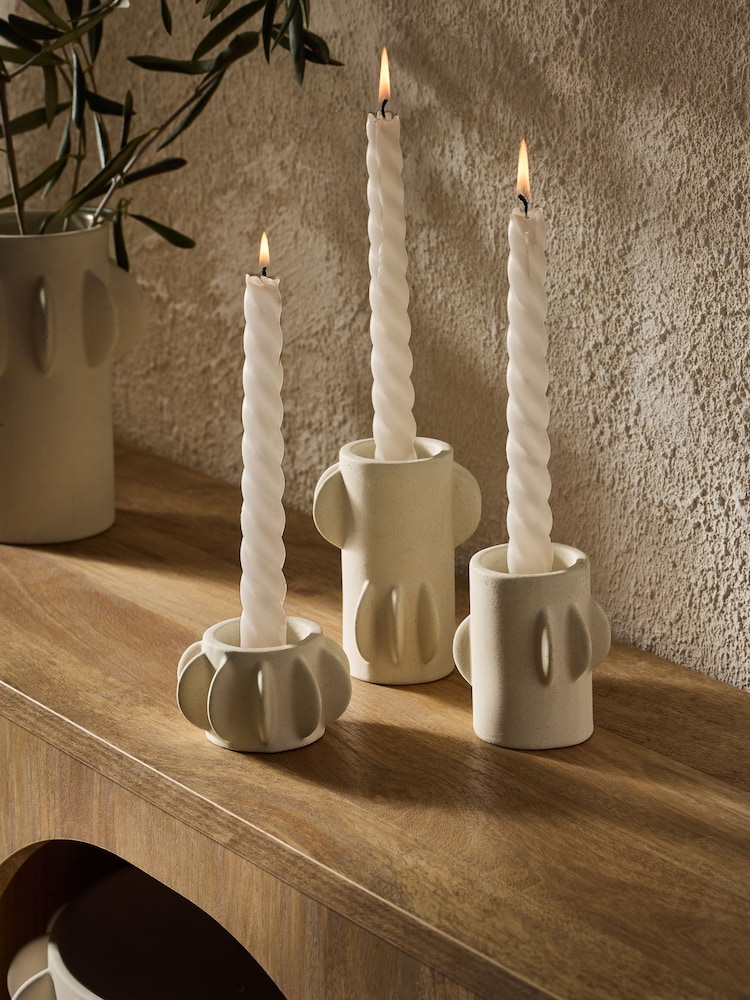 Natural Ceramic Scandi Disk Tea Light Holders - Image 4 of 4