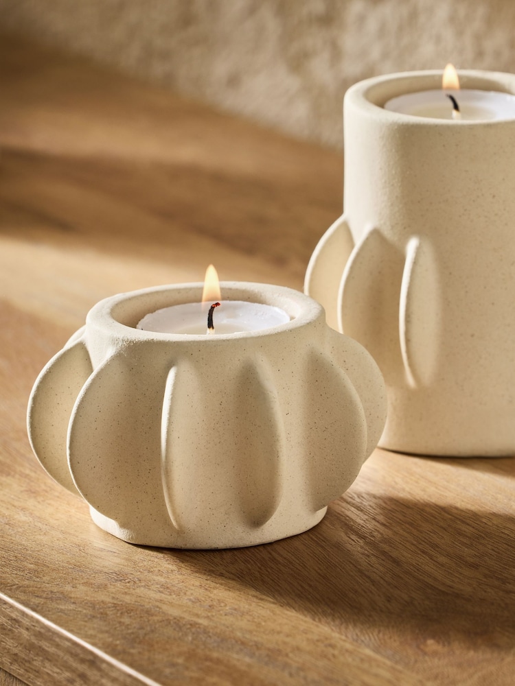 Ceramic Scandi Disk Tea Light Holders - Image 7 of 10