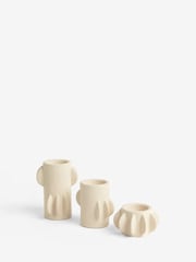 Natural Ceramic Scandi Disk Tea Light Holders - Image 8 of 10