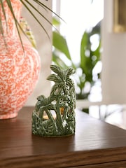Green Ceramic Palm Tree Tea Light Holder - Image 1 of 4
