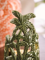 Green Ceramic Palm Tree Tea Light Holder - Image 2 of 4