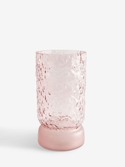 Pink Textured Glass Hurricane Candle Holder - Image 4 of 5