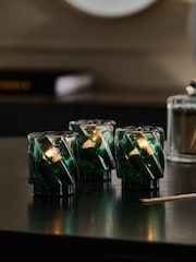Green Ombré Swirl Glass Tea Light Holders - Image 2 of 6