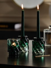Green Ombré Swirl Glass Tea Light Holders - Image 4 of 6