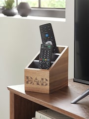 Dark Brown Best Dad Ever Wooden Remote Holder - Image 1 of 5