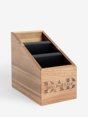 Dark Brown Best Dad Ever Wooden Remote Holder - Image 4 of 5