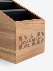 Dark Brown Best Dad Ever Wooden Remote Holder - Image 5 of 5