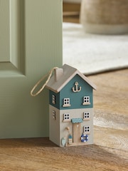 Blue Wooden Beach Hut Doorstop - Image 1 of 5