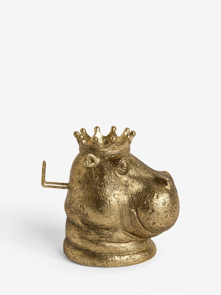 Bronze Gold Hippo Head Glasses Holder - Image 2 of 3 Bronze Gold Hippo Head Glasses Holder - Image 2 of 3