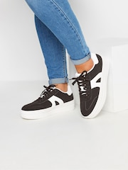 Yours Curve Black Wide Fit Retro Platform Trainers - Image 1 of 5