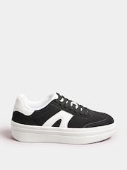 Yours Curve Black Wide Fit Retro Platform Trainers - Image 3 of 5
