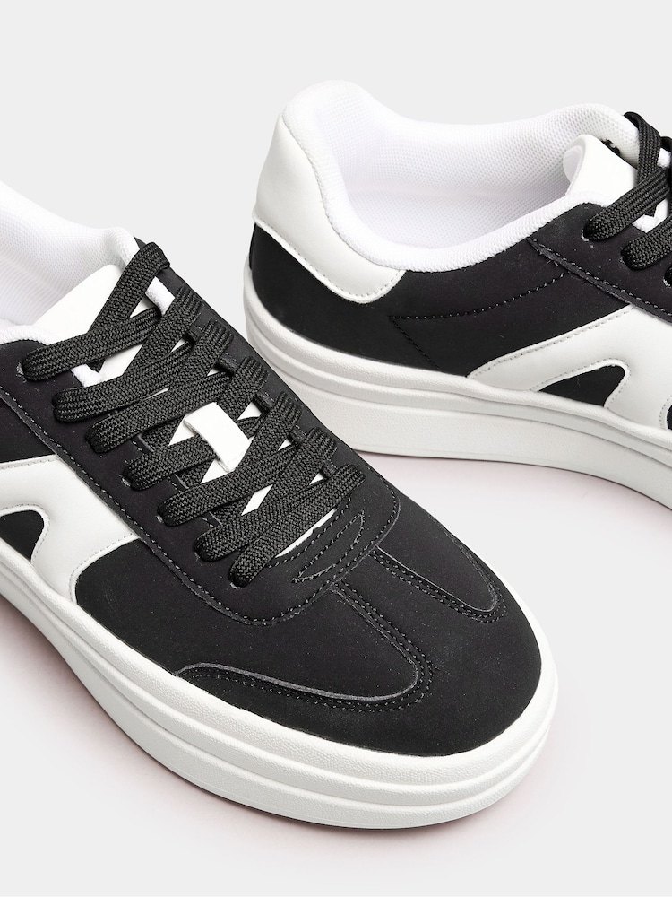 Yours Curve Black Wide Fit Retro Platform Trainers - Image 5 of 5