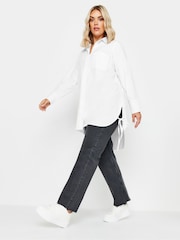 Yours Curve White Tie Detail 100% Cotton Shirt - Image 3 of 5