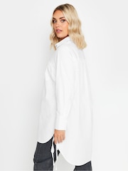 Yours Curve White Tie Detail 100% Cotton Shirt - Image 4 of 5