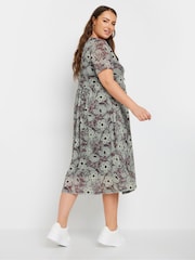 Yours Curve Black Mesh Throw On Dress - Image 3 of 5