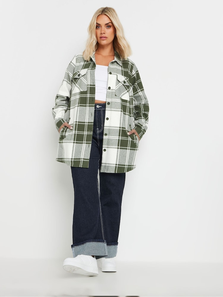 Yours Curve Checked 100% Cotton Shacket - Изображение 2 из 5