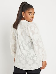 Yours Curve Pink Coupe Tie Neck Blouse - Image 3 of 4