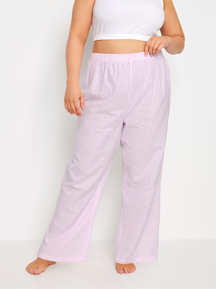 Yours Curve Gewebte, lange Jogginghose mit Streifen aus 100 % Baumwolle - Bild 1 von 5 Yours Curve Gewebte, lange Jogginghose mit Streifen aus 100 % Baumwolle - Bild 1 von 5
