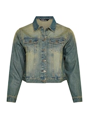 Yours Curve Blue Classic Denim 100% Cotton Jacket - Image 5 of 5