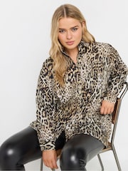 Yours Curve Natural All-Over Print Shirt - Image 2 of 7