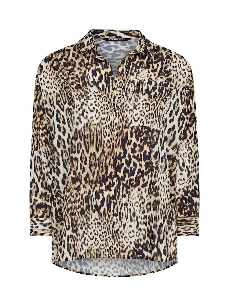 Yours Curve Natural All-Over Print Shirt - Image 7 of 7