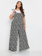 Yours Curve Black Textured Jersey Jumpsuit - Image 1 of 5