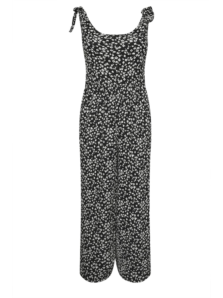 Yours Curve Black Textured Jersey Jumpsuit - Image 5 of 5