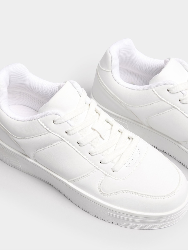 Yours Curve White Wide Fit Chunky Trainers - Image 4 of 5