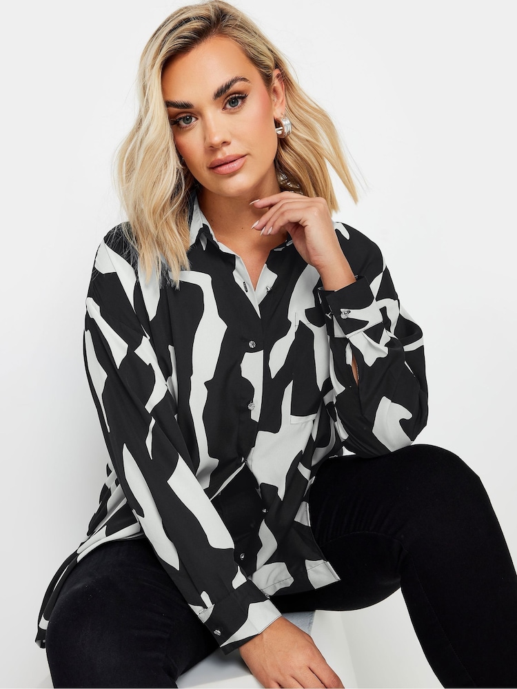 Yours Curve Black Oversized Shirt - Image 1 of 5