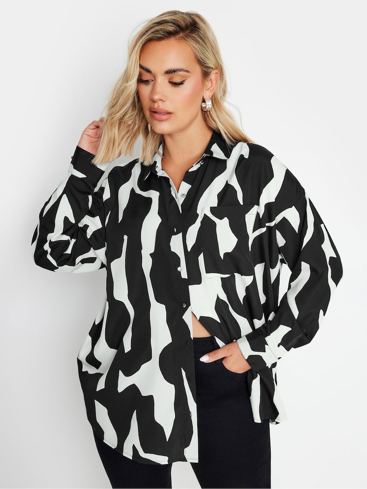 Yours Curve Black Oversized Shirt - Image 2 of 5