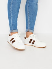 Yours Curve White Wide Fit Padded Skate Trainers - Image 1 of 5