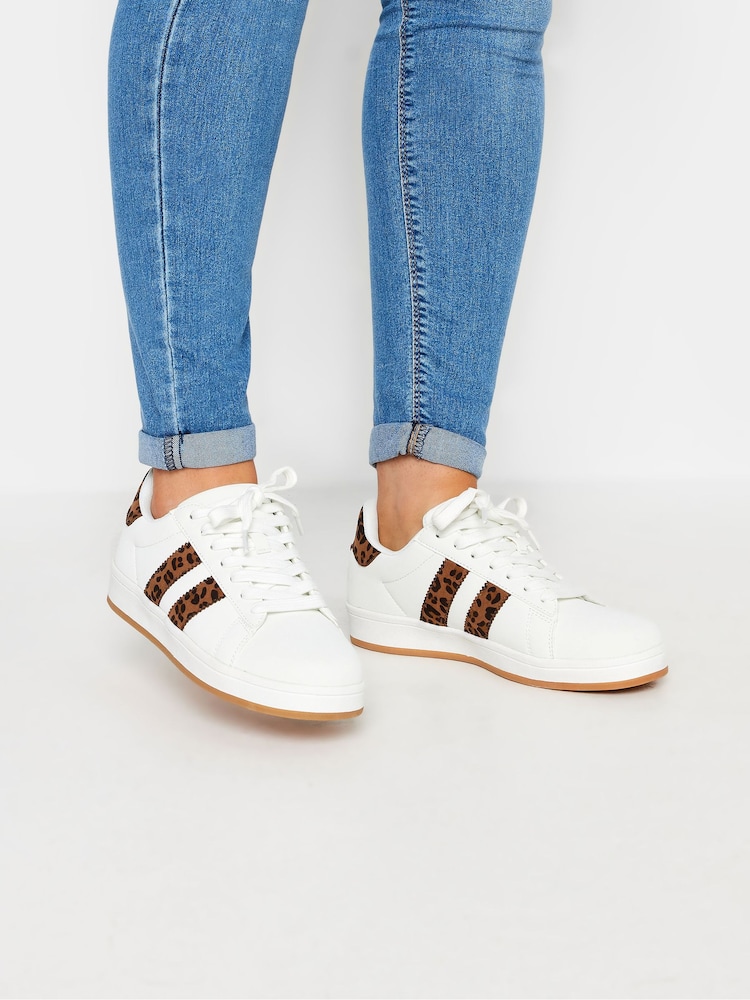 Yours Curve White Wide Fit Padded Skate Trainers - Image 1 of 5