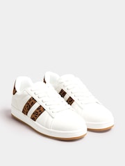 Yours Curve White Wide Fit Padded Skate Trainers - Image 2 of 5