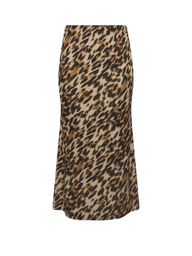 Yours Curve Brown Limited Collection Leopard Print Maxi Skirt - Image 5 of 5