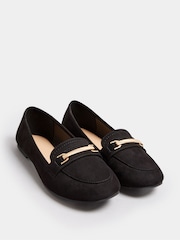 Yours Curve Black Wide Fit Snaffle Pumps - Image 1 of 4