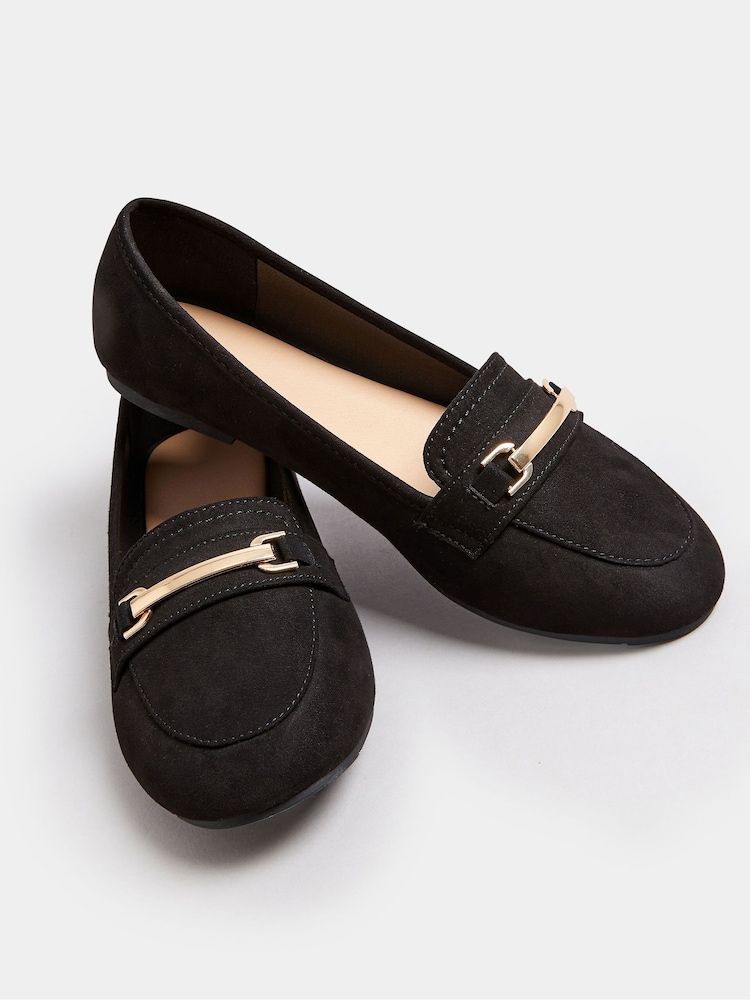 Yours Curve Black Wide Fit Snaffle Pumps - Image 4 of 4
