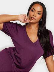 Yours Curve Red Puff Sleeve Day Dress - Image 5 of 6