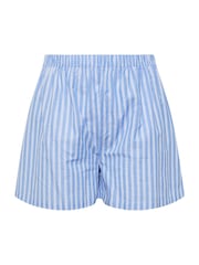 Yours Curve Blue Woven Stripe 100% Cotton Shorts - Image 6 of 6
