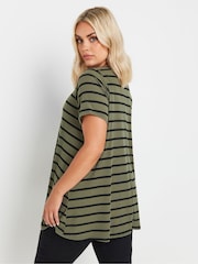 Yours Curve Green Ribbed T-Shirt - Image 3 of 5