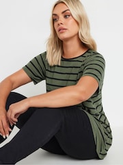 Yours Curve Green Ribbed T-Shirt - Image 4 of 5