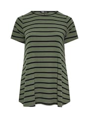 Yours Curve Green Ribbed T-Shirt - Image 5 of 5