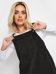 Yours Curve Black Corduroy Pinafore 100% Cotton Dress - Image 4 of 5