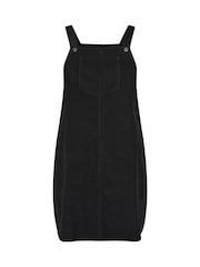 Yours Curve Black Corduroy Pinafore 100% Cotton Dress - Image 5 of 5
