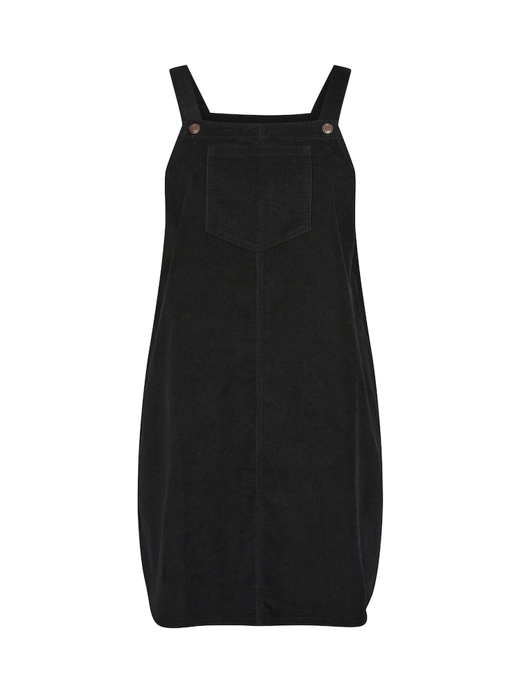 Yours Curve Black Corduroy Pinafore 100% Cotton Dress - Image 5 of 5